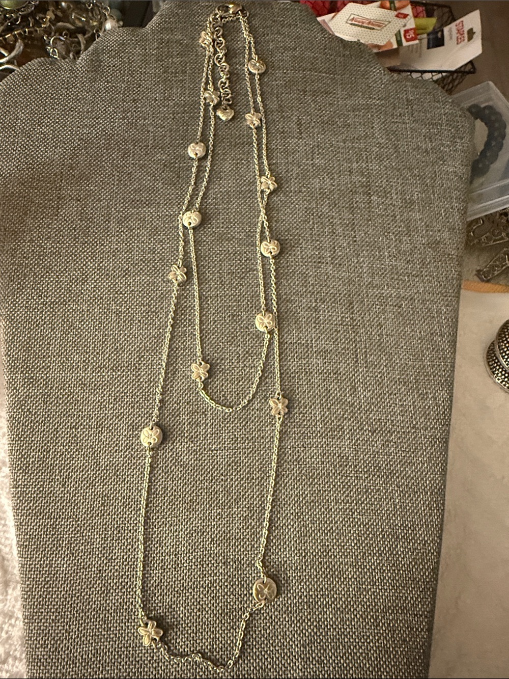 Brighton Silver-Tone Layered Floral Station Necklace